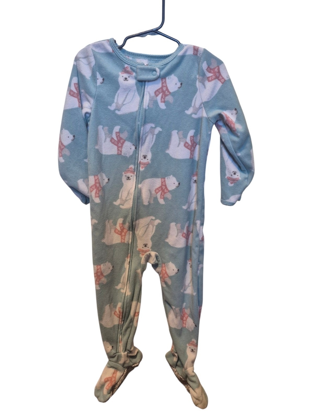 Carter's Light Blue Polar Bear Footed Pajamas